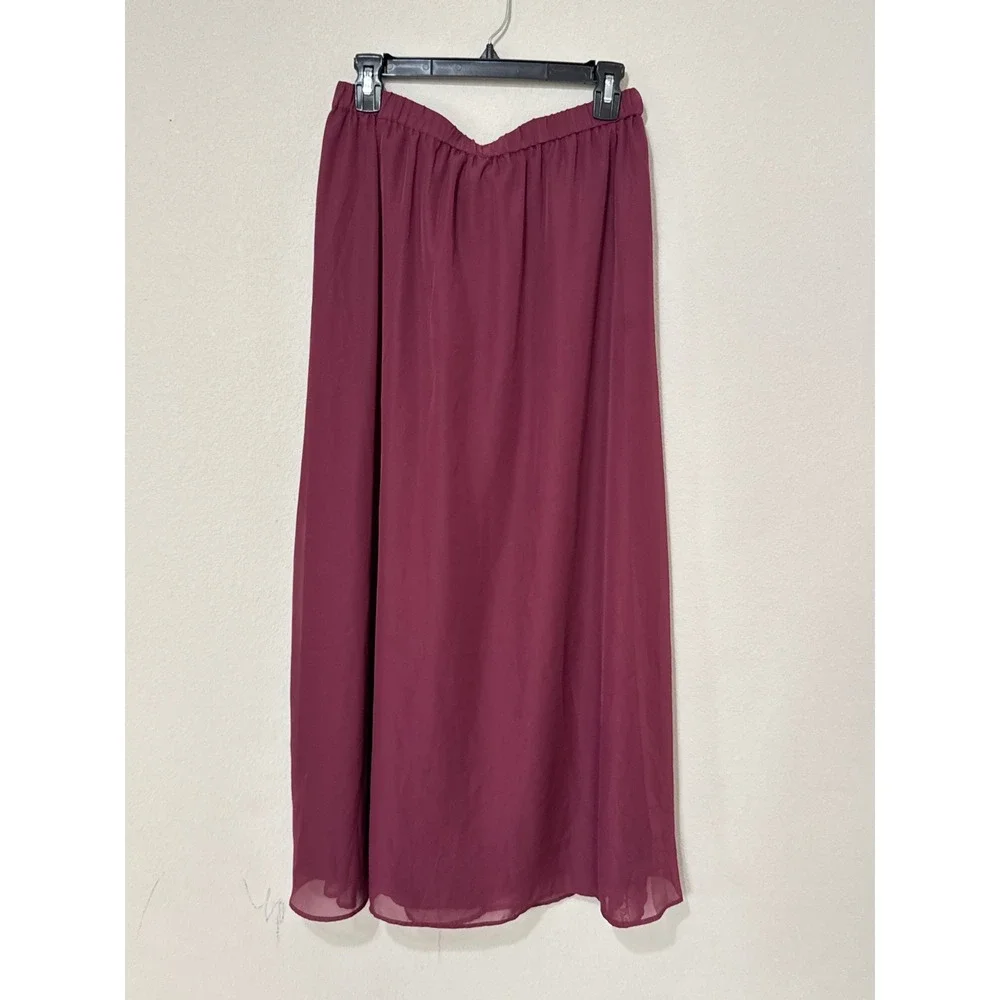 NWT Old Navy Chiffon Maxi Skirt Maroon/Mauve Medium Whimsy‎ Boho
